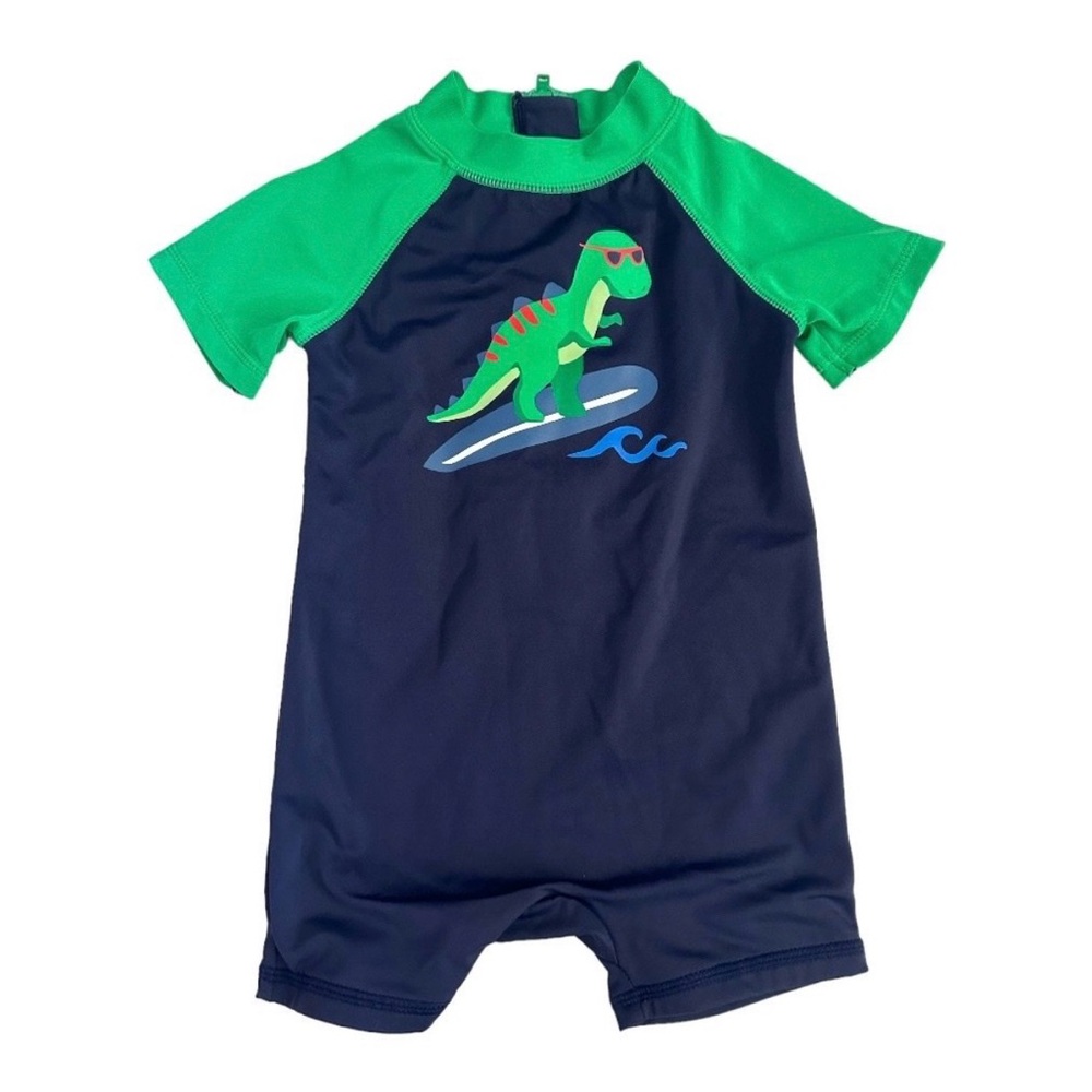 Gymboree Surfing Dino One Piece Rash Guard Swimsuit | 6/12M